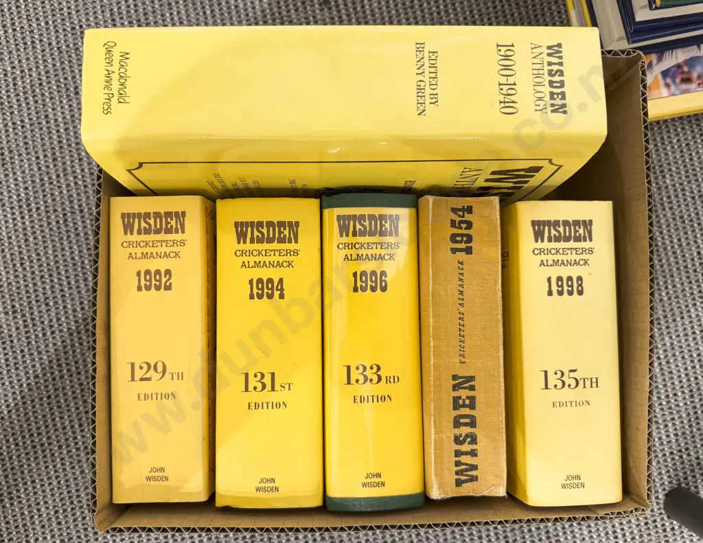 Box of Assorted Wisden Cricket Almanacs Image 1++