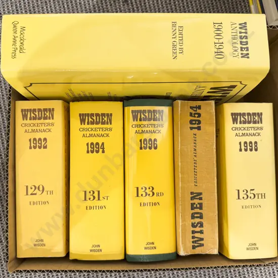 Box of Assorted Wisden Cricket Almanacs