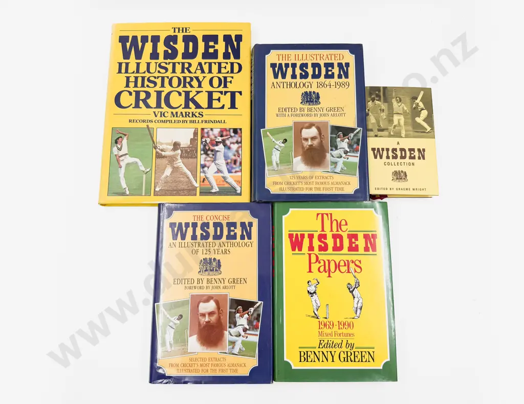 Five Assorted Wisden Cricketing Volumes Image 1++