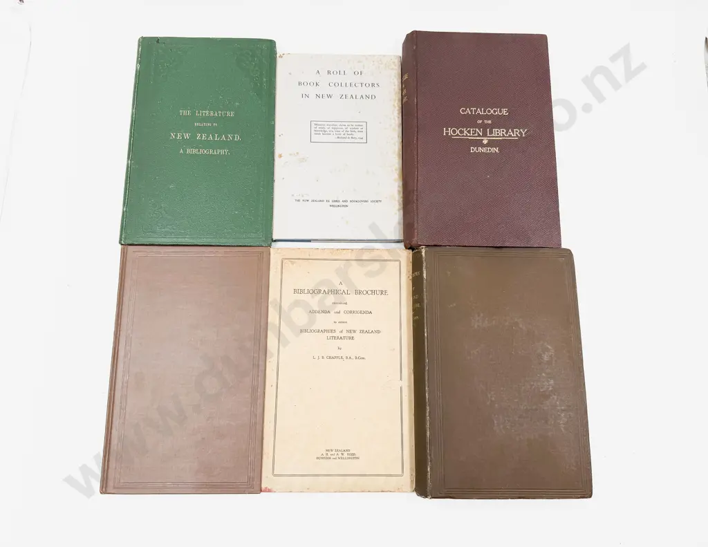 Six Vintage Volumes Relating to Book Collecting in NZ Image 1++