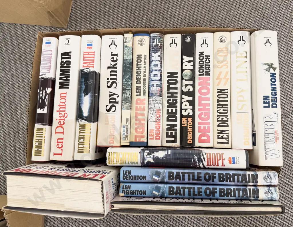 Box of Assorted Books by Len Deighton Image 1++