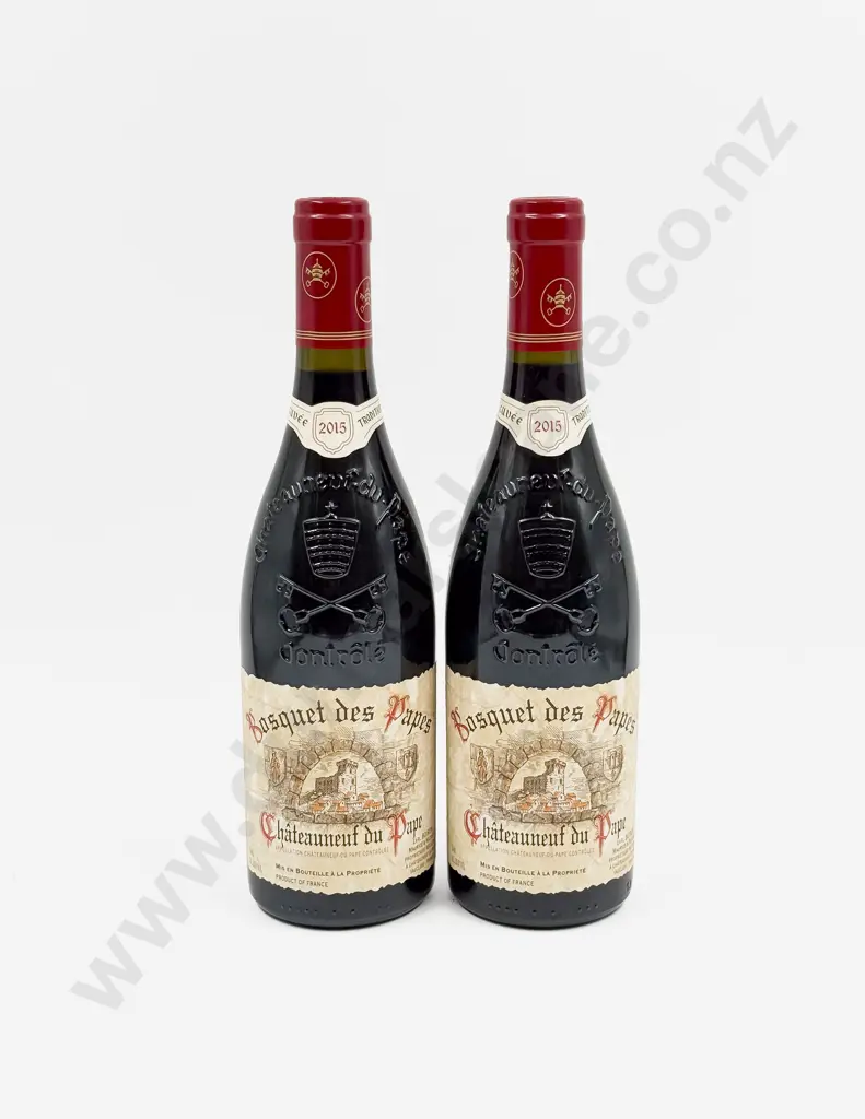 2 Bottles French 2015 Bosquet des Papes Châteauneuf-du-Pape Image 1++