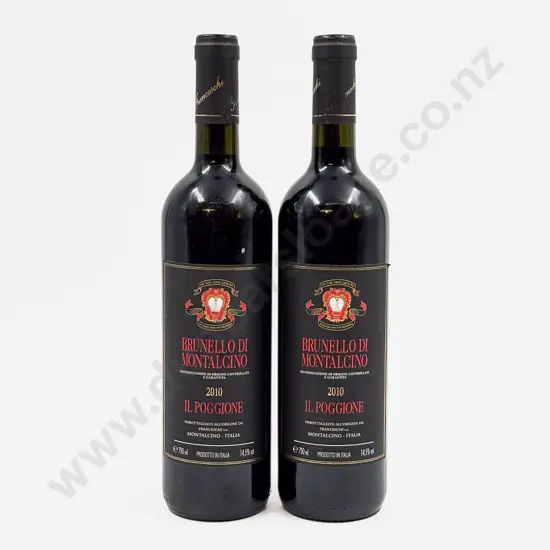 2 Bottles Italian 2010 Brunello Di Montalciino Il Poggione