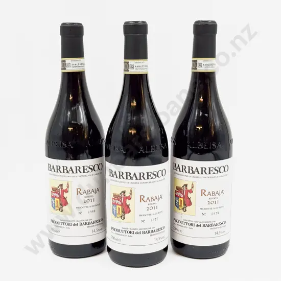 3 Bottles Italian 2011 Barbaresco Rabaja Riserva