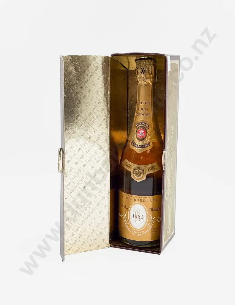 1 bottle 1983 Louis Roederer Champagne “CRISTAL” (boxed) Image 1++