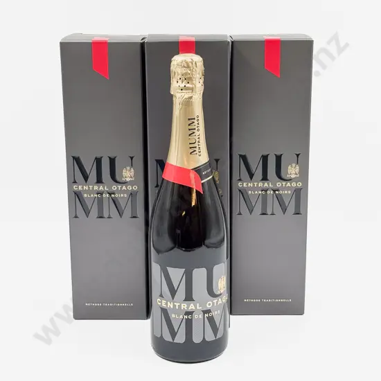 3 bottles NZ MUMM Central Otago Blanc de Noirs (presentation boxed)