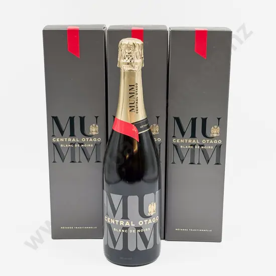 3 bottles NZ MUMM Central Otago Blanc de Noirs (presentation boxed)