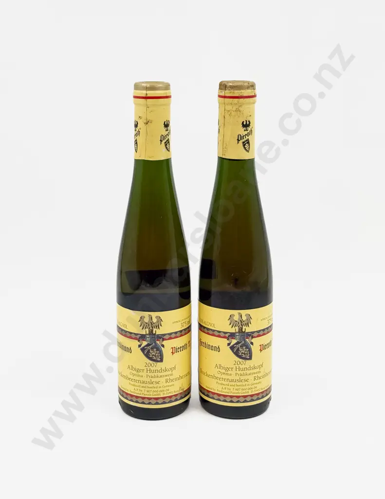 2 Bottles German 2007 Pieroth Albiger Hundskopf Trockenbeerenauslese Rheinhessen 375ml Image 1++