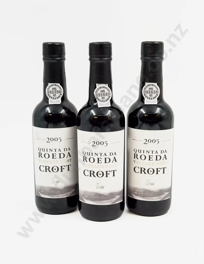 3 Bottles Portuguese 2005 Qunta Da Roeda Croft Vintage Port 375ml Image 1++