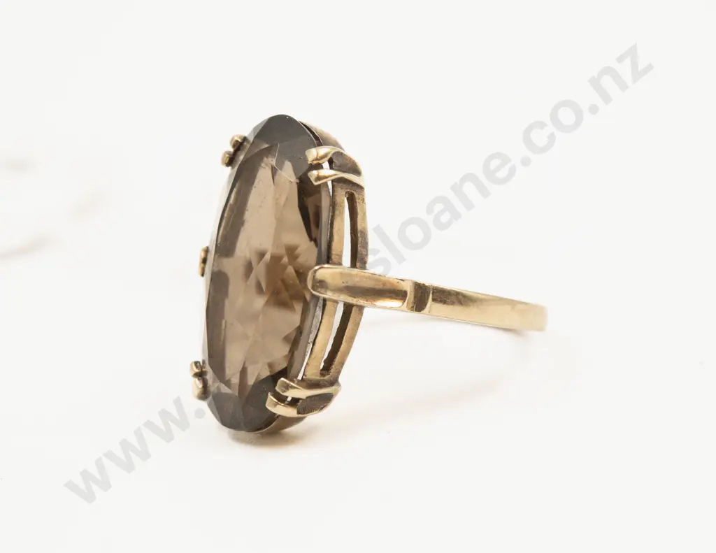 10ct Single Stone Smoky Quartz Dress Ring Image 1++