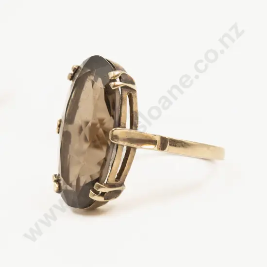 10ct Single Stone Smoky Quartz Dress Ring
