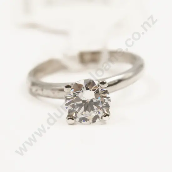 S/S Cubic Zirconia Solitaire Ring