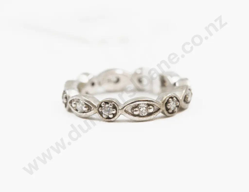 S/S Twelve Stone Cubic Zirconia Band Ring Image 1++