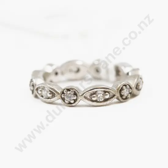 S/S Twelve Stone Cubic Zirconia Band Ring