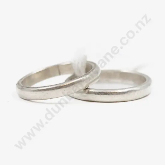 Two S/S Plain Band Rings