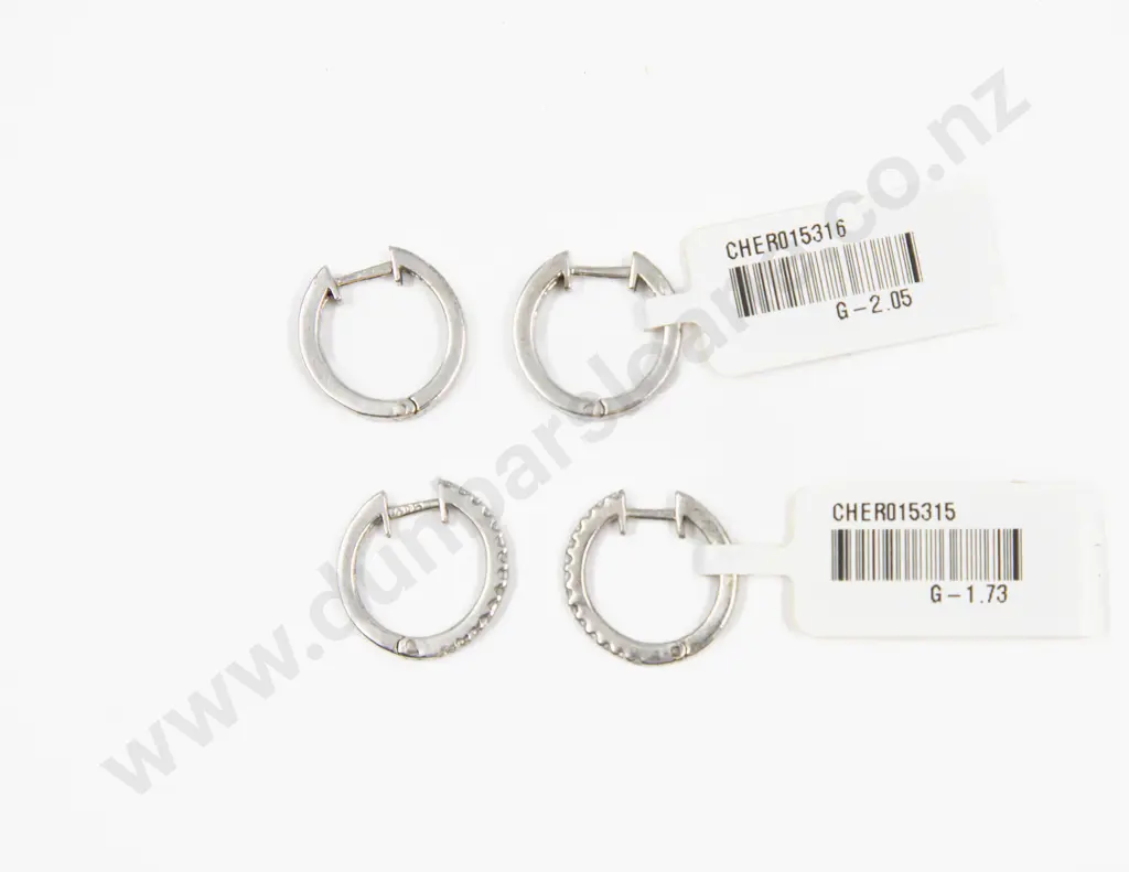 Two Pairs S/S and Cubic Zirconia Hoop Earrings Image 1++