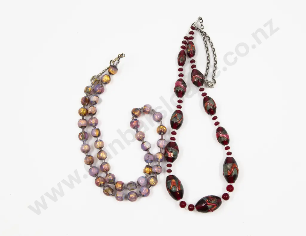 Two Murano Glass Bead Necklaces Image 1++