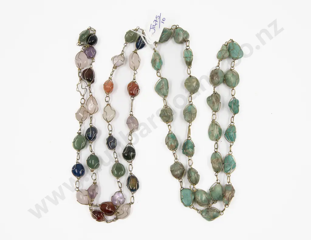 Two Multi Gem Stone Necklaces Image 1++