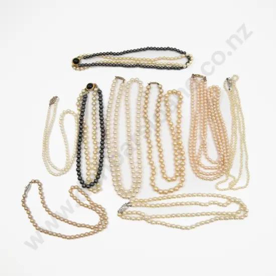 Collection of Assorted Imitation Pearl Necklaces