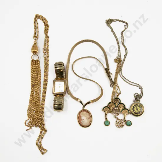 Collection of Gold Plated Jewellery and Wrist Watch