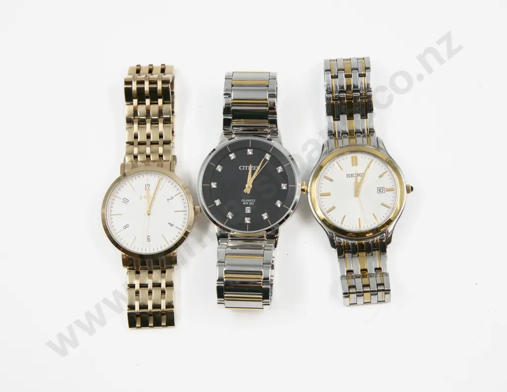 Three Wrist Watches - DKNY CITIZEN and SEIKO Image 1++