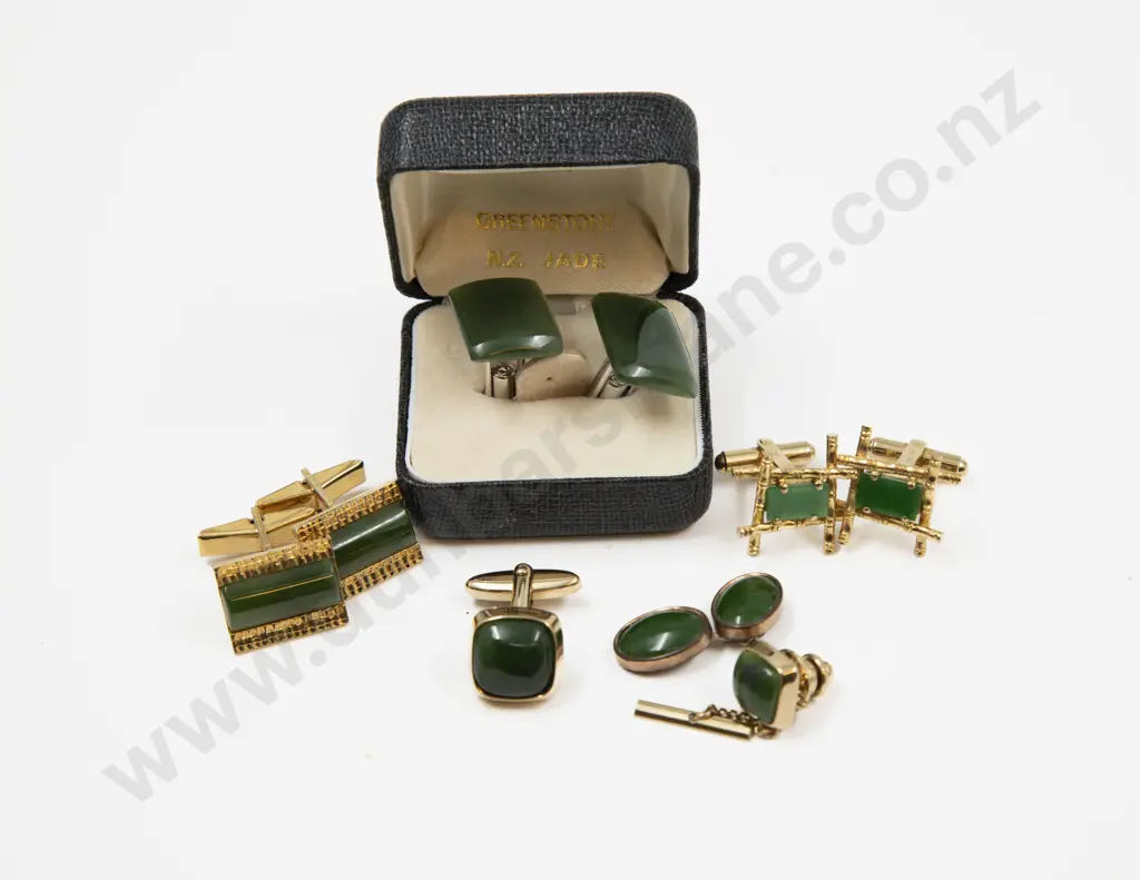 Collection of Greenstone Cufflinks and Others Image 1++