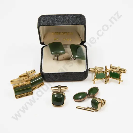 Collection of Greenstone Cufflinks and Others