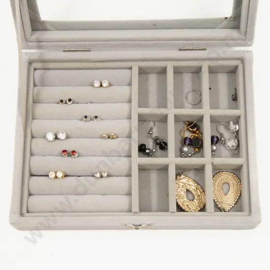 Collection of Assorted Earrings and Jewellery Box