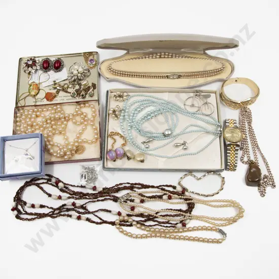 Collection of Imitation Pearl and Costume Jewellery incl Faux Rolex Wrist Watch