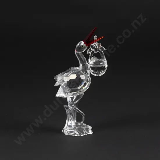 C2004 Boxed Swarovski Crystal 'Cheerful Times' Stork with Baby
