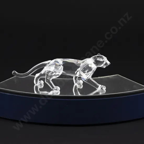 C1997 Boxed Swarovski Crystal 'African Wildlife' Leopard with Display Stand