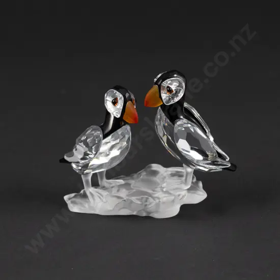 C2001 Boxed Swarovski Crystal 'Feathered Beauties' Puffins