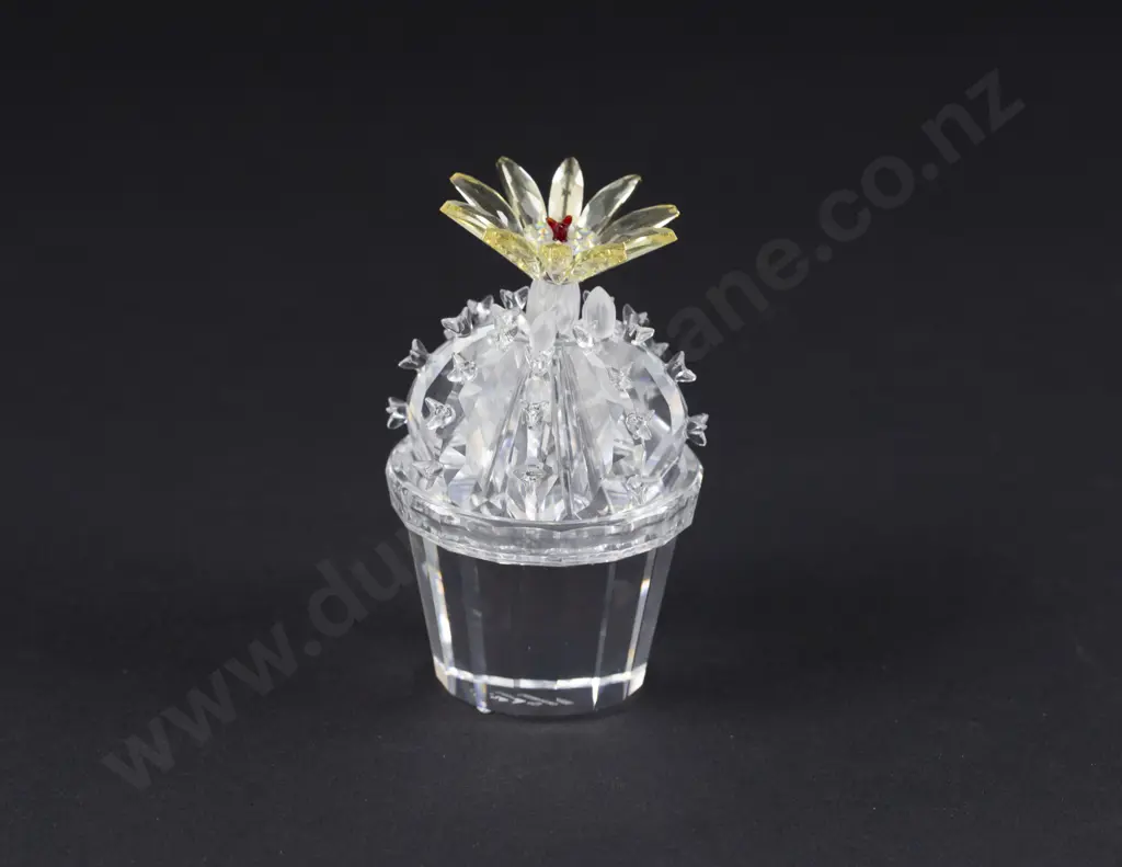 C2002 Boxed Swarovski Crystal 'Exquisite Accents' Flowering Cactus Image 1++