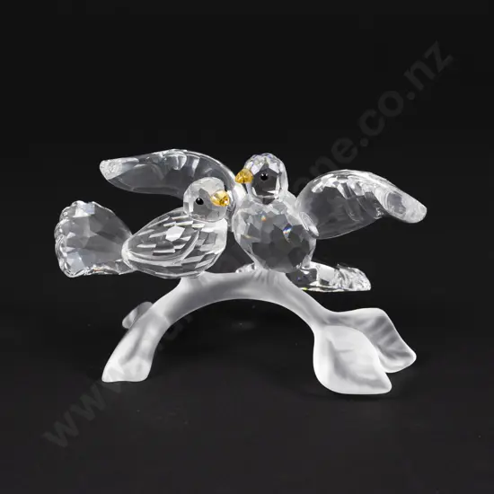 C2004 Boxed Swarovski Crystal 'Feathered Beauties' Turtledoves