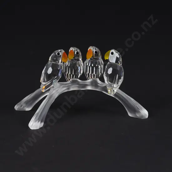 C1996 Boxed Swarovski Crystal 'Feathered Beauties' Baby Lovebirds