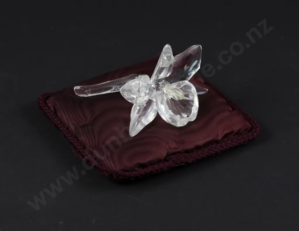 C1996 Boxed Swarovski Crystal 'Exquisite Accents' Orchid Image 1++