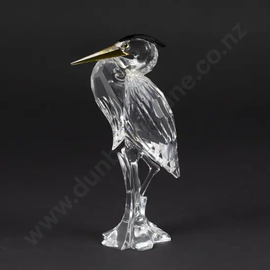 C1998 Boxed Swarovski Crystal 'Feathered Friends' Silver Heron