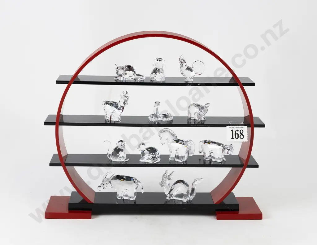 C2001 - 2004 Boxed Swarovski Crystal Full Set 'Chinese Zodiacs' with Display Stand Image 1++