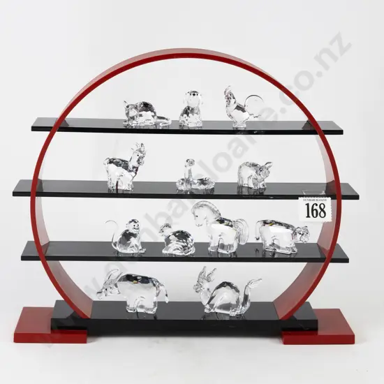 C2001 - 2004 Boxed Swarovski Crystal Full Set 'Chinese Zodiacs' with Display Stand