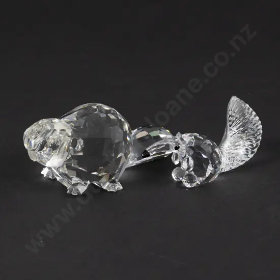 C1996-2001 Boxed Swarovski Crystal 'Endangered Species' Beaver and Anteater