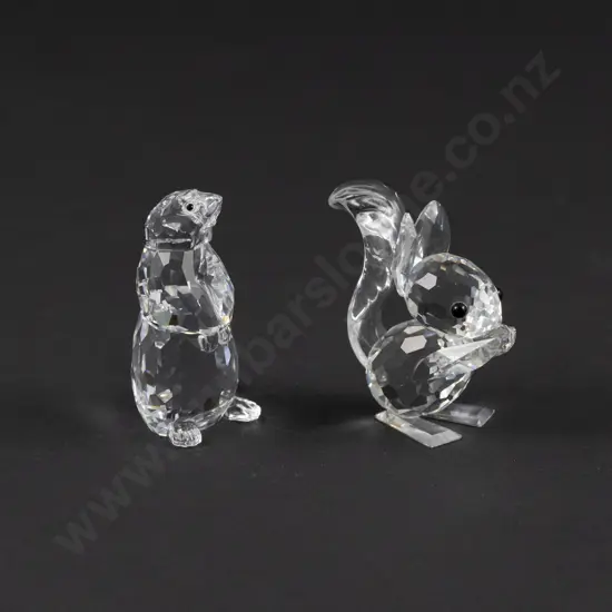 C1985-2002 Boxed Swarovski Crystal 'Woodland Friends' Marmot and Squirrel