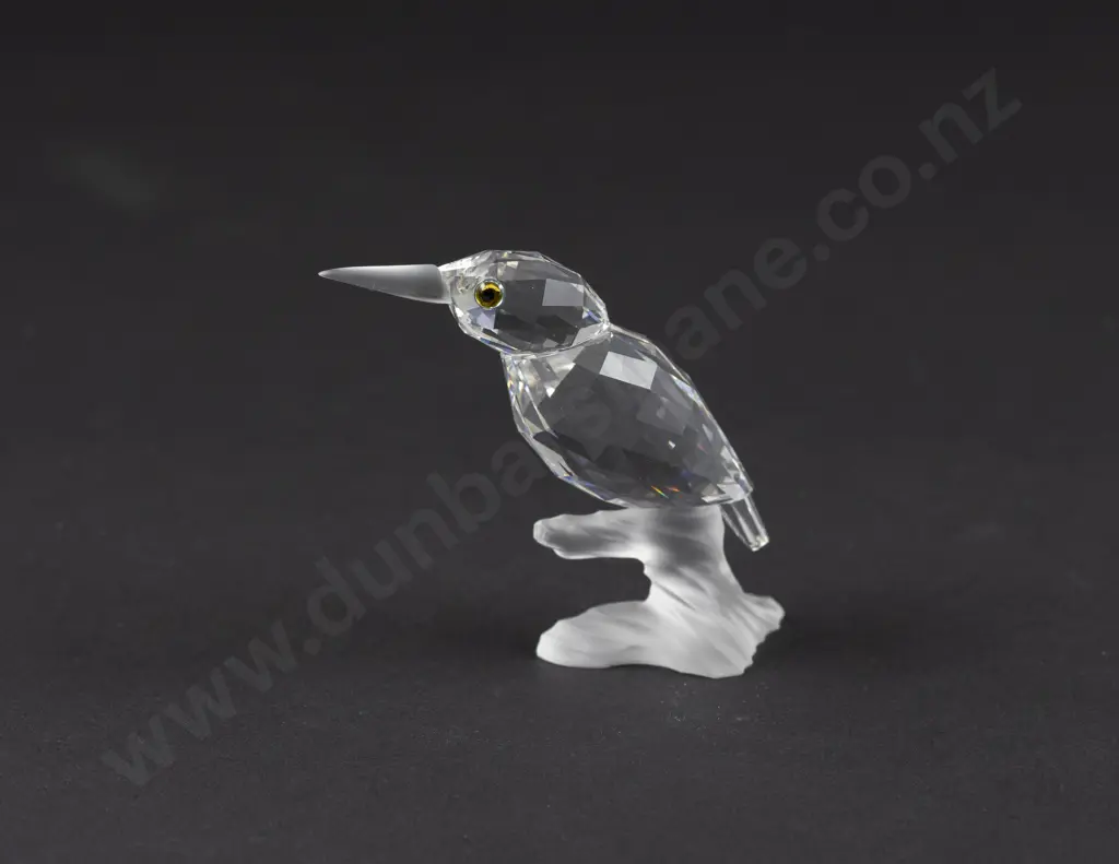 C1990 Swarovski Crystal 'Up in the Trees' Kingfisher on Branch Image 1++
