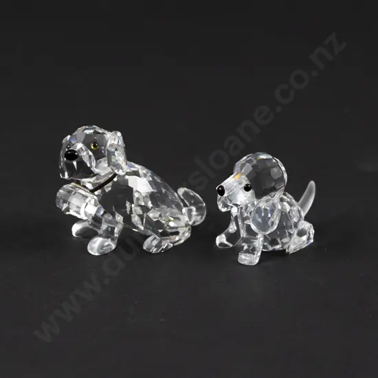 C1990-1996 Boxed Swarovski Crystal 'Pets Corner' Beagle Puppy and St Bernard Puppy