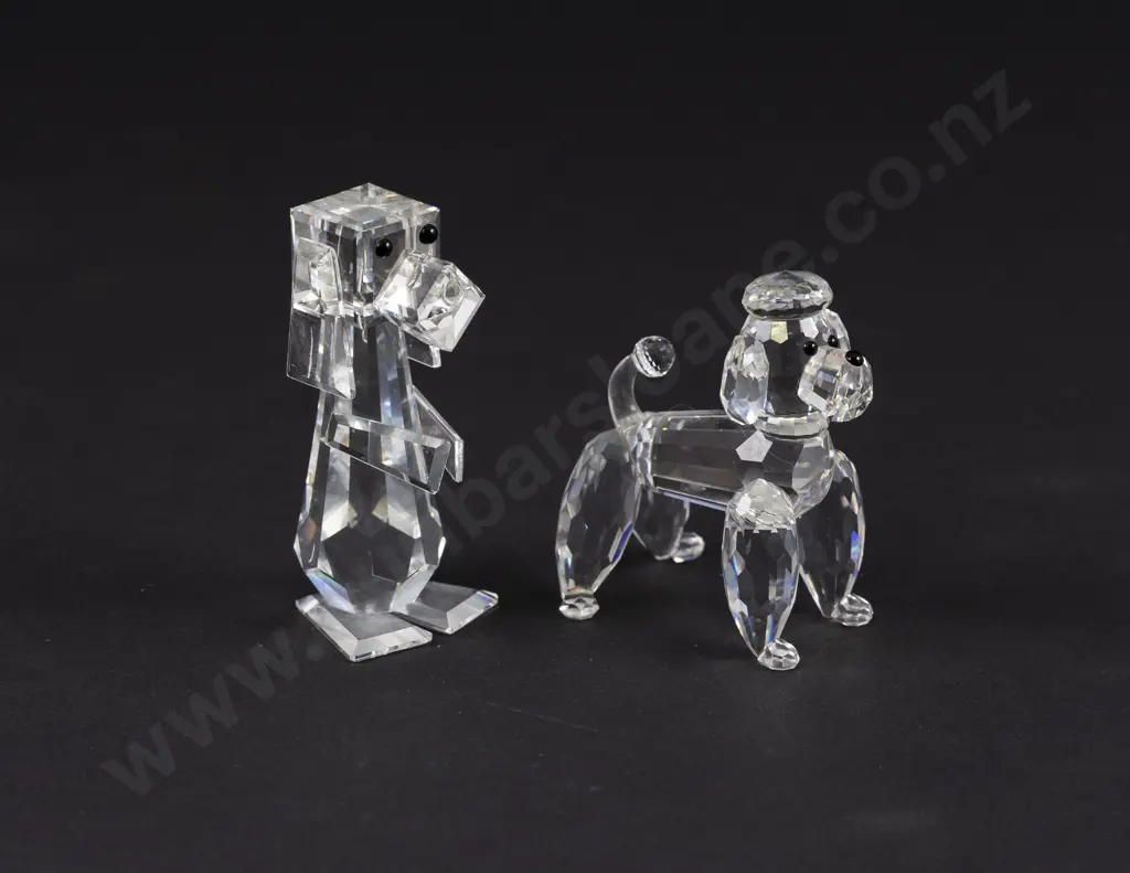 Two Swarovski Crystal Dog Figurines Image 1++