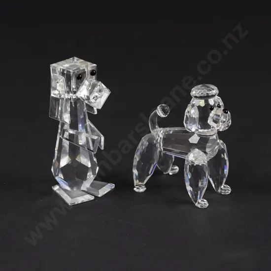 Two Swarovski Crystal Dog Figurines