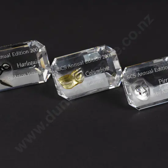 C1999-2001 Three Swarovski Crystal 'Masquerade' Plaques