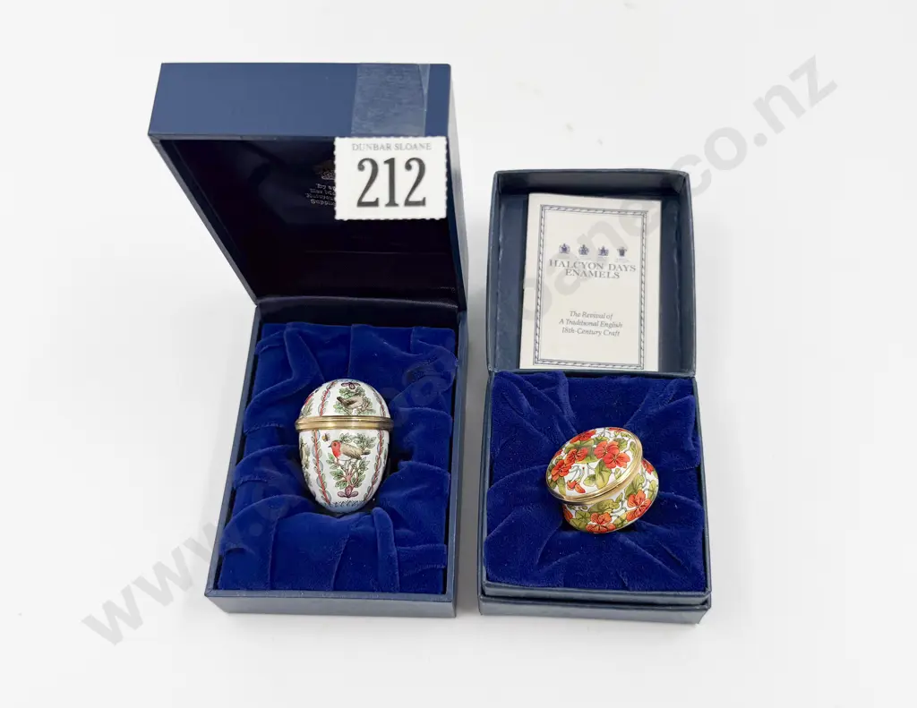 Two Halcyon Days Enamel Trinket Boxes Image 1++
