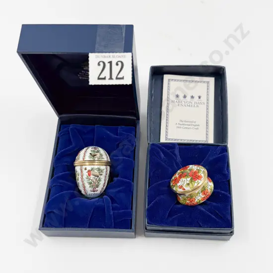 Two Halcyon Days Enamel Trinket Boxes