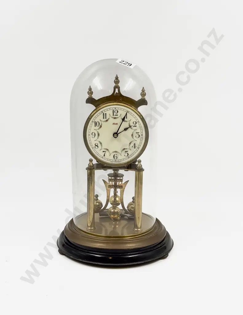 Glass Dome Cased Mantel Clock Image 1++
