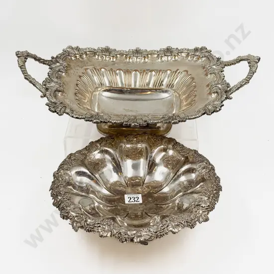 Vict S/P Bread Basket together with Ornate S/P Tazza